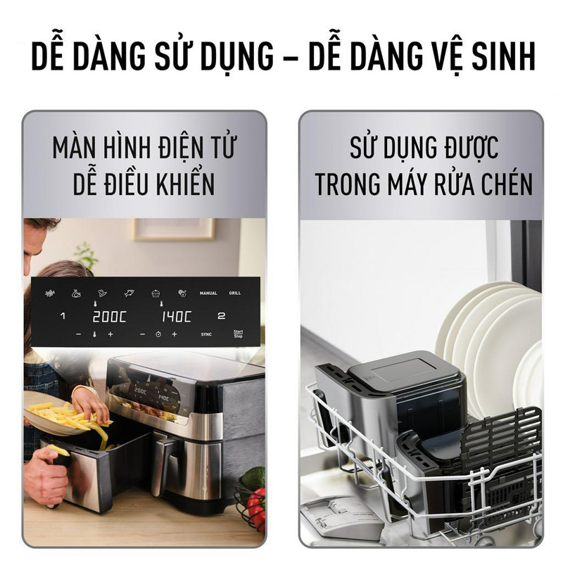 Nồi chiên không dầu Tefal 8.3 lít EY905D10 - Hàng chính hãng