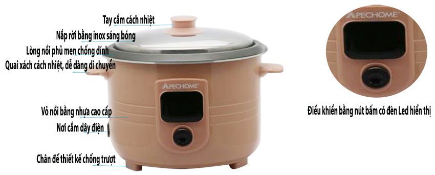 Nồi cơm điện Apechome APH-444R - Hàng chính hãng