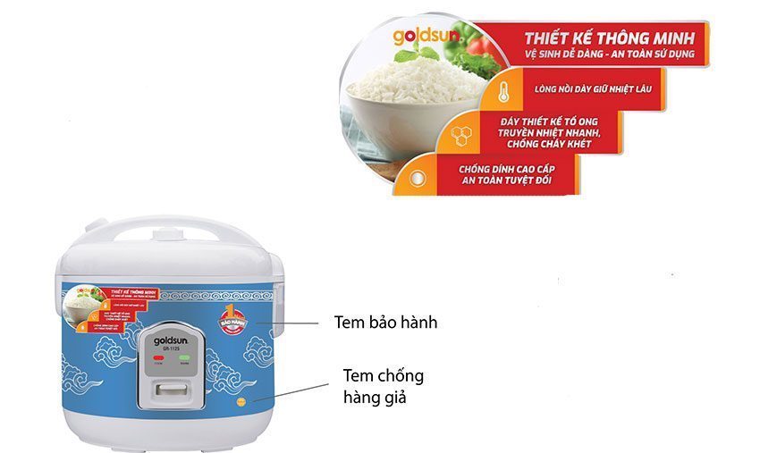 Nồi cơm điện Goldsun GR-1125 - Hàng chính hãng
