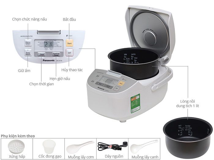 Nồi cơm điện Panasonic SR-ZE105 - Hàng chính hãng