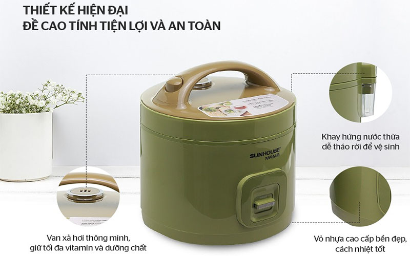 Nồi cơm điện Sunhouse MAMA SHD8665G - Hàng chính hãng