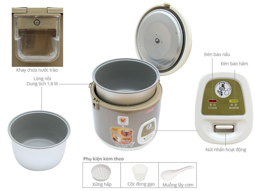 Nồi cơm điện Sunhouse SHD-8616 - Hàng chính hãng