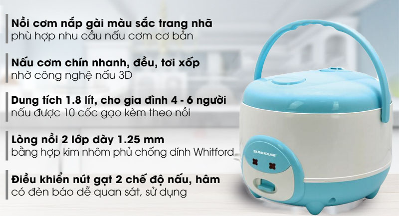 Nồi cơm điện Sunhouse SHD8626 - Hàng chính hãng
