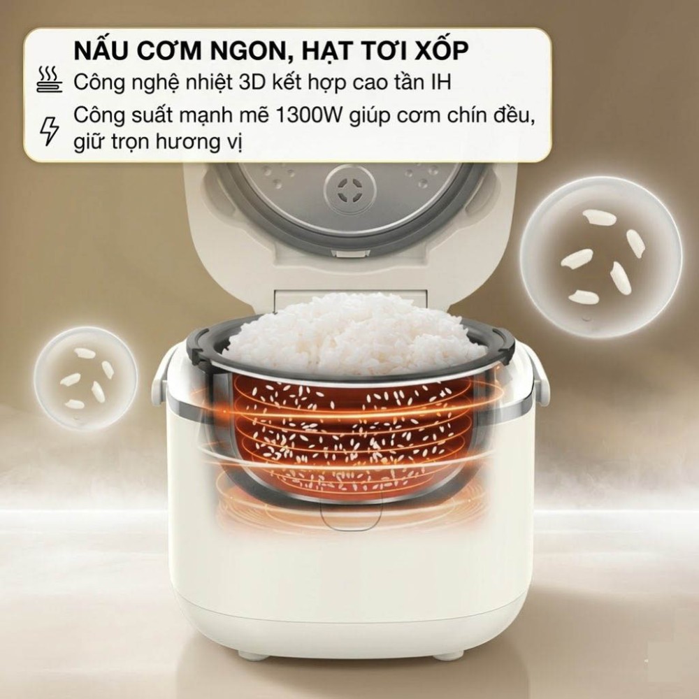 Nồi cơm cao tần Sharp 1.8 lít KS-IH18IX-WH - Hàng chính hãng