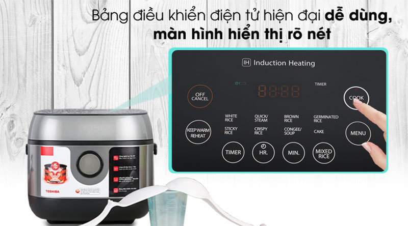 Nồi cơm điện cao tần Toshiba RC-10IP1PV - Hàng chính hãng