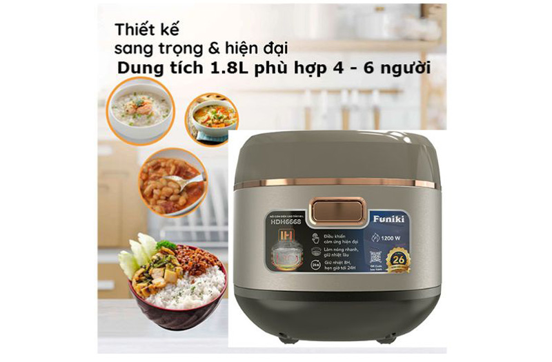 Nồi cơm điện cao tần Funiki HDH6668 - Hàng chính hãng