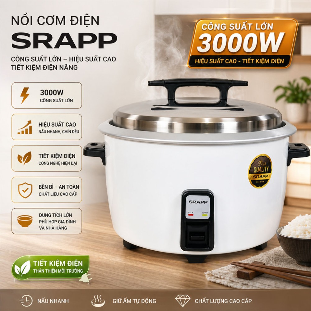 Nồi cơm điện công nghiệp SRAPP SH-NC858 8.5 lít - Hàng chính hãng