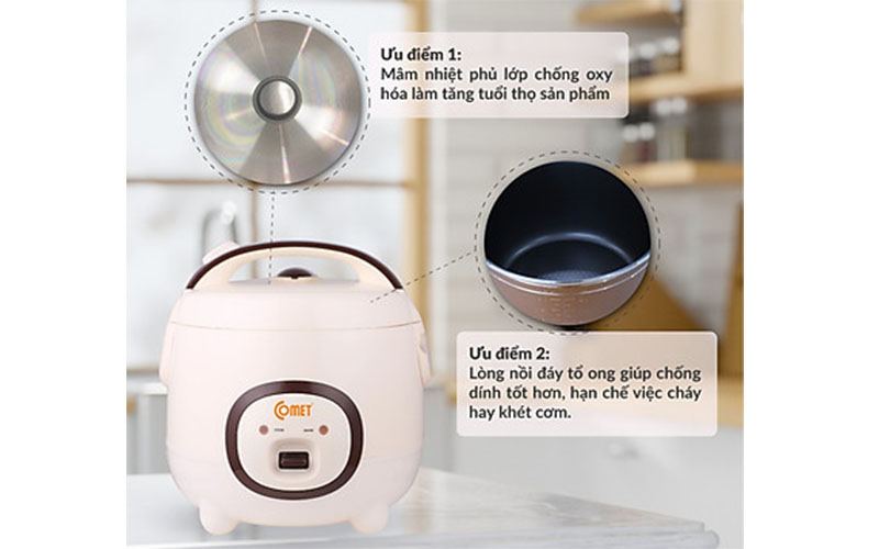 Nồi cơm điện nắp gài Comet CM8007 - Hàng chính hãng