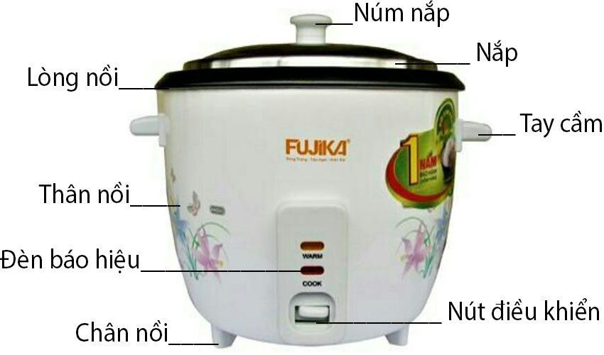 Nồi cơm điện nắp rời Fujika FJ-NC1501 - Hàng chính hãng
