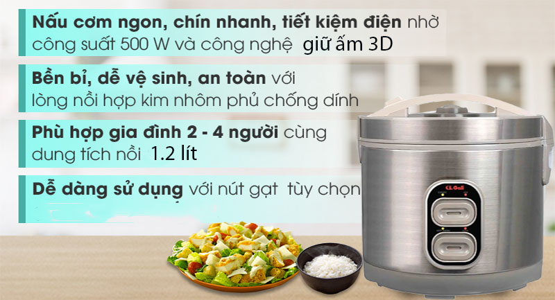 Nồi cơm điện Gali GL-1712  - Hàng chính hãng