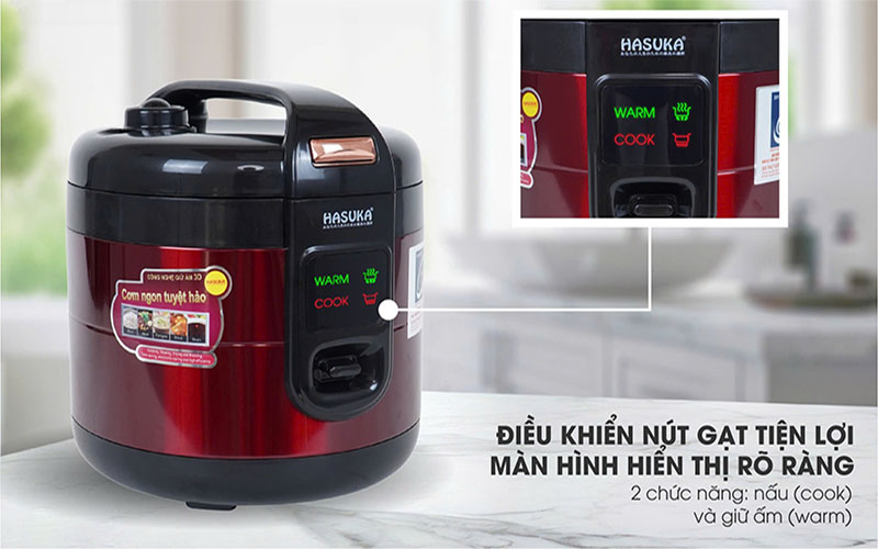 Nồi cơm điện nắp gài Hasuka HSK-826 - Hàng chính hãng