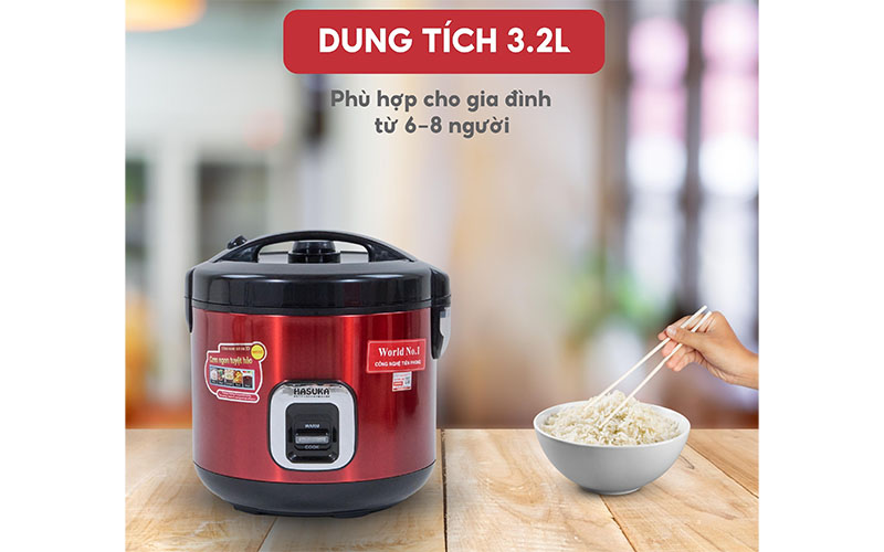 Nồi cơm điện nắp gài Hasuka HSK-863 - Hàng chính hãng