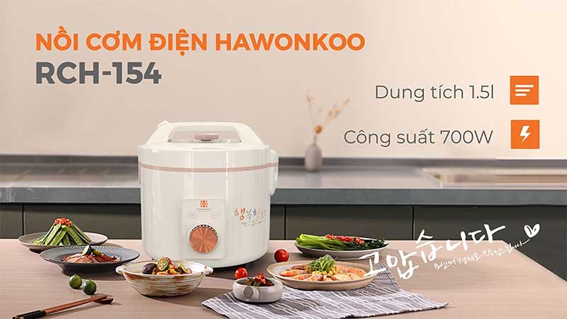 Nồi cơm điện nắp gài Hawonkoo RCH-154-GE/CE - Hàng chính hãng