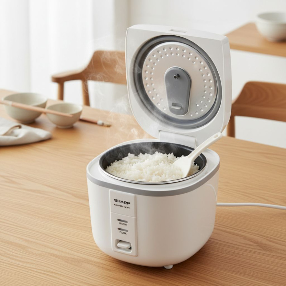 Nồi cơm nắp gài Sharp 1.8 lít KS-PR20ETV-WH - Hàng chính hãng
