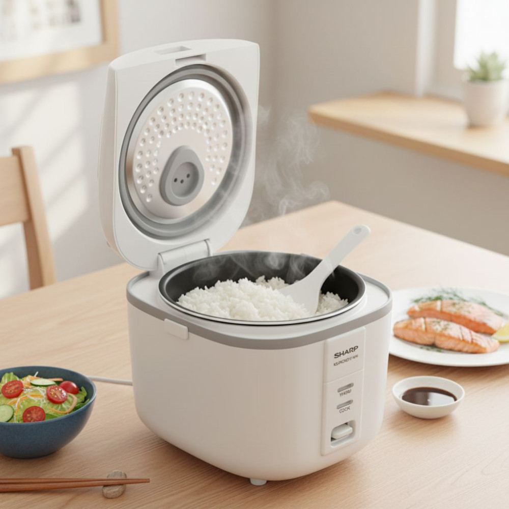 Nồi cơm nắp gài Sharp 1.8 lít KS-PR20ETV-WH - Hàng chính hãng