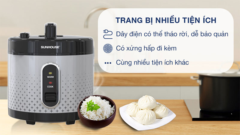 Nồi cơm điện nắp gài Sunhouse SHD8624 - Hàng chính hãng