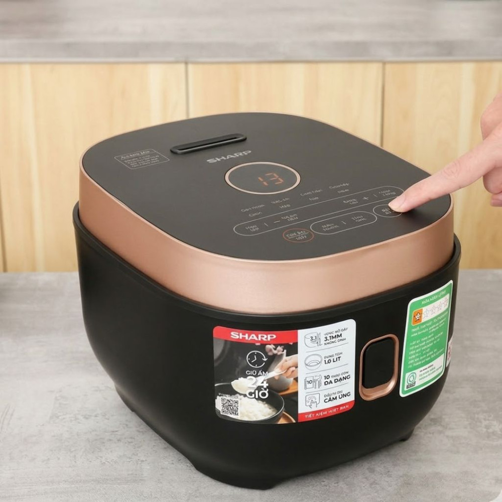 Nồi cơm điện tử Sharp 1 lít KS-COM1031MV-RS - Hàng chính hãng