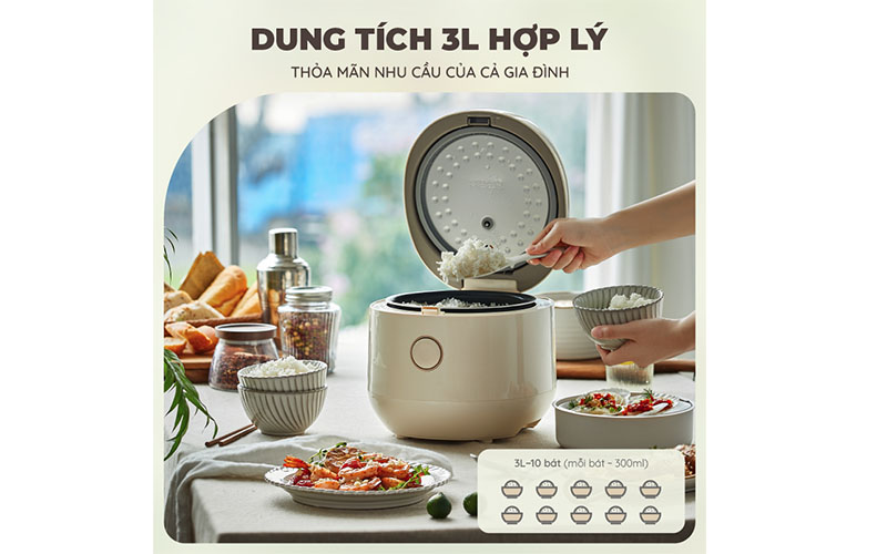 Nồi cơm điện tử Bear SB-NC30B - Hàng chính hãng