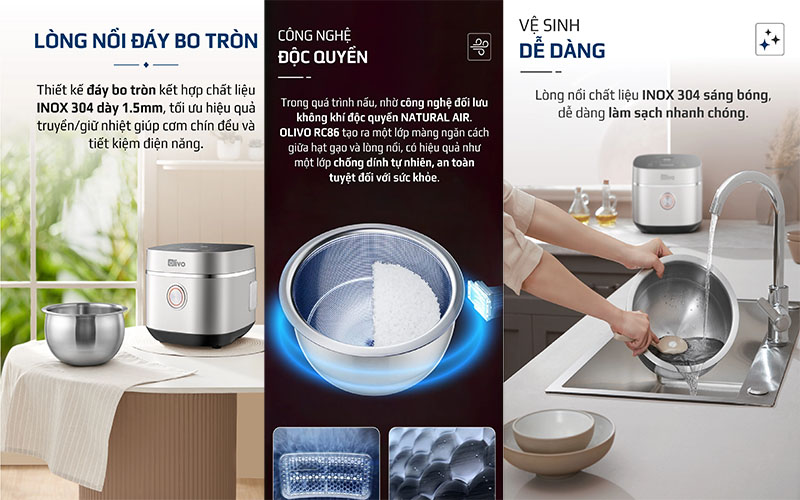 Nồi cơm điện tử Olivo RC86 - Hàng chính hãng