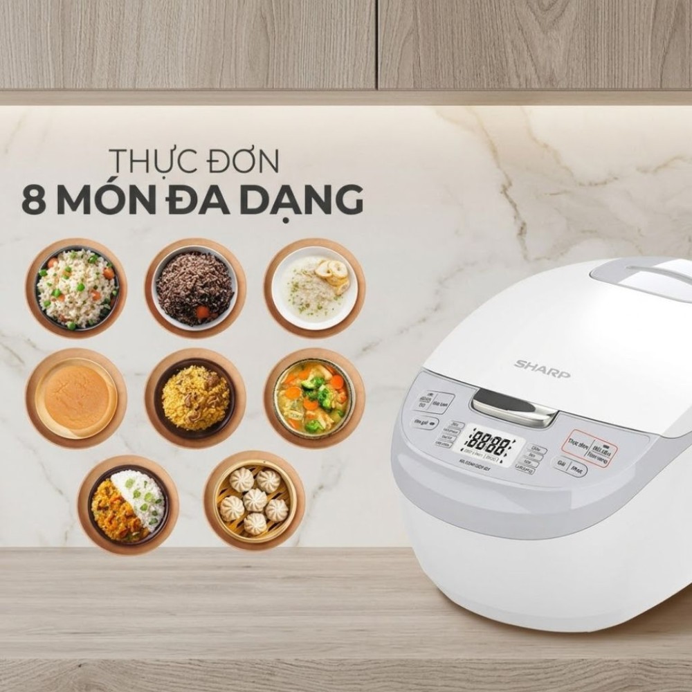 Nồi cơm điện tử 1.8L Sharp KS-COM192EV-GY - Hàng chính hãng