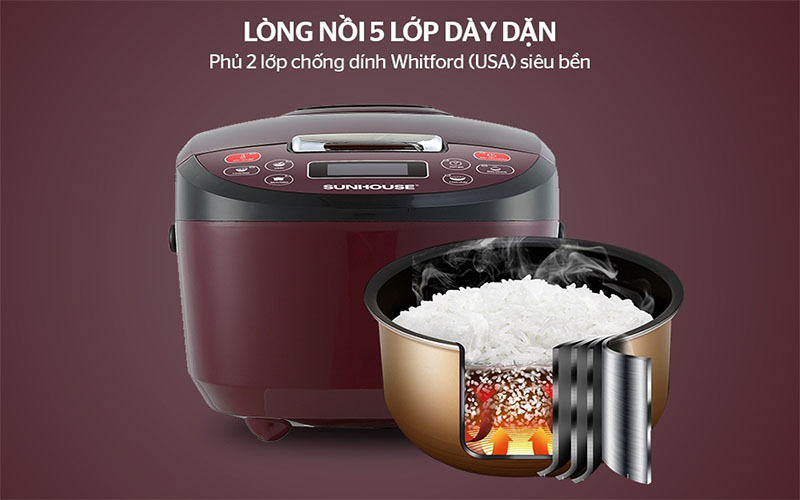 Nồi cơm điện tử Sunhouse SHD8909 - Hàng chính hãng
