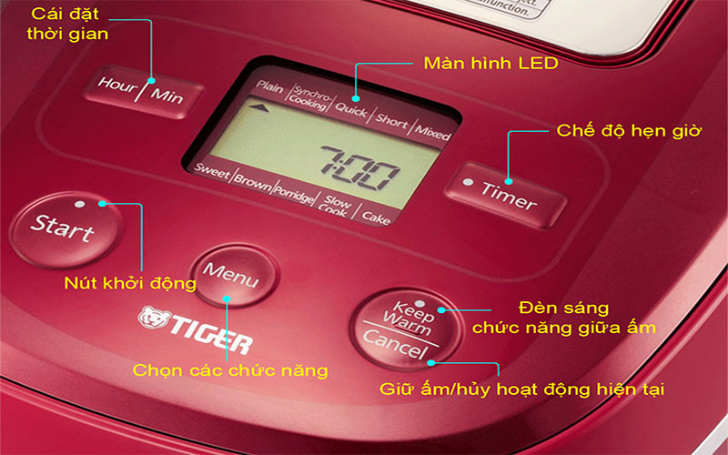Nồi cơm điện tử Tiger JBX-A10W - Hàng chính hãng