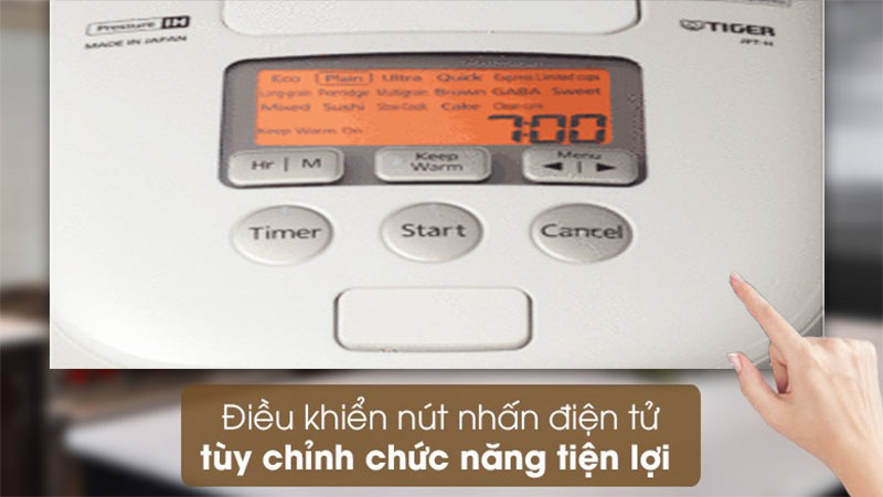Nồi cơm điện tử Tiger JPT-H18S - Hàng chính hãng