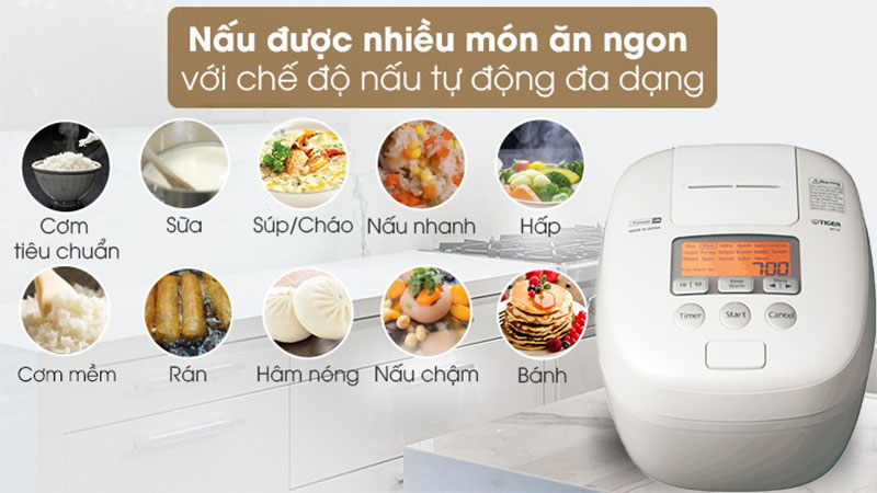 Nồi cơm điện tử Tiger JPT-H18S - Hàng chính hãng