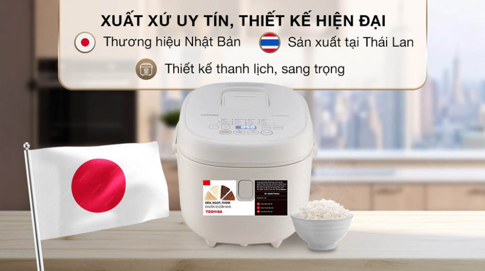 Nồi cơm điện tử Toshiba 1.8 lít RC-18DR4TVN(W) - Hàng chính hãng