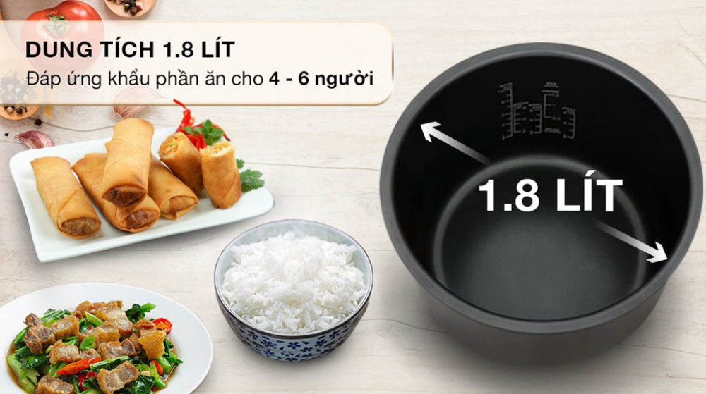 Nồi cơm điện tử Toshiba 1.8 lít RC-18DR4TVN(W) - Hàng chính hãng