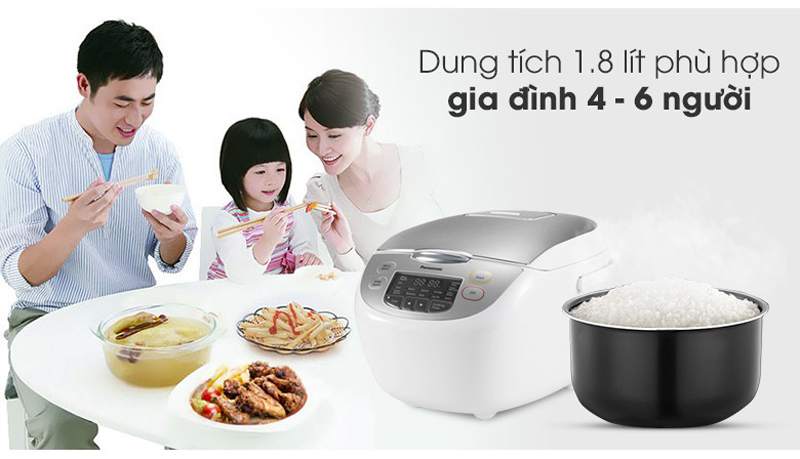 Nồi cơm điện tử Panasonic SR-CX188SRAM - 1.8 lít - Hàng chính hãng