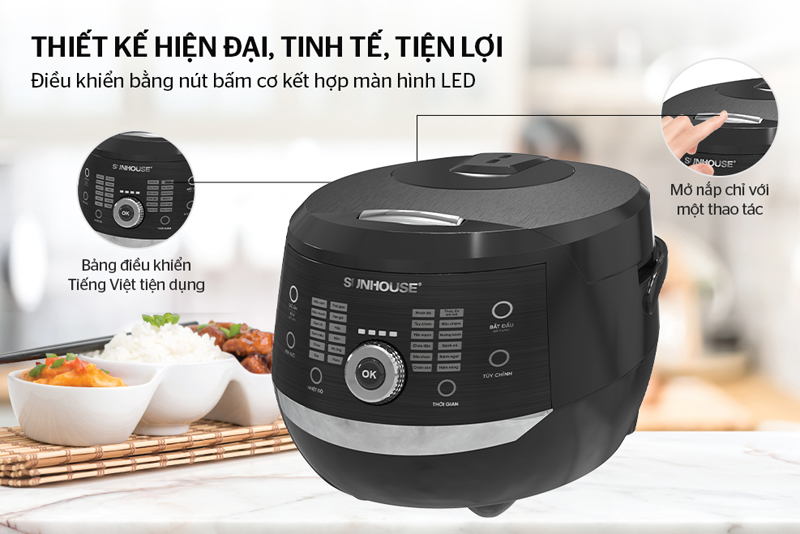 Nồi cơm điện tử Sunhouse SHD8911 - Hàng chính hãng