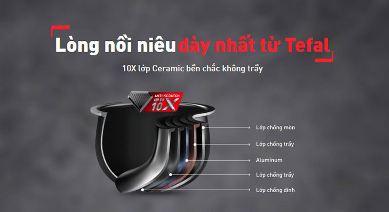 Nồi cơm điện tử Tefal RK776968 - 1.8 lít  - Hàng chính hãng
