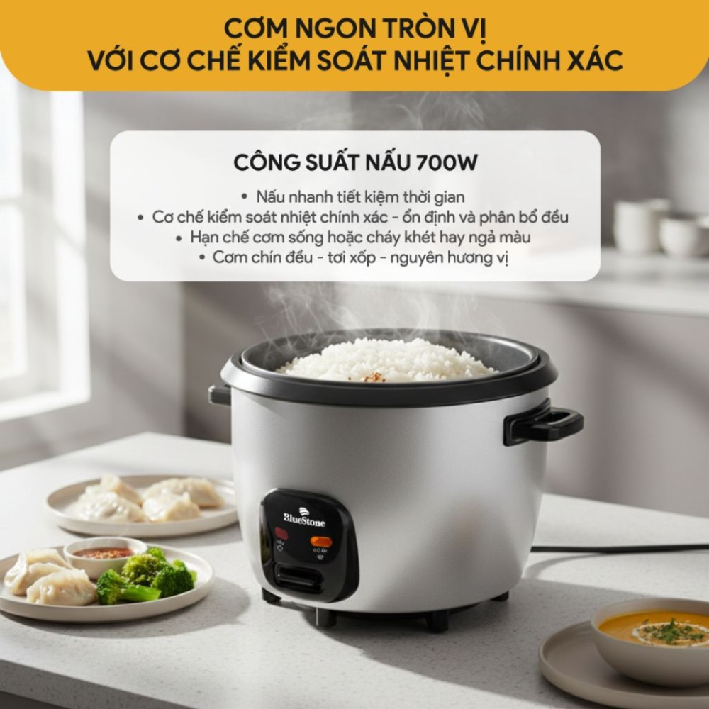 Nồi cơm điện nắp rời BlueStone CRB-5419 - 1.8 lít - Hàng chính hãng