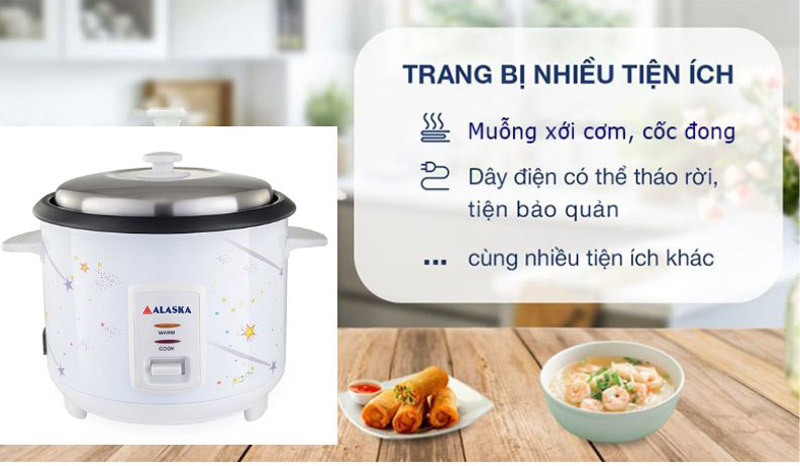 Nồi cơm điện nắp rời Alaska 1.5 lít CR-15 - Hàng chính hãng