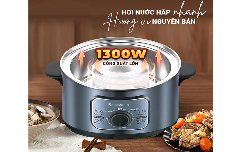Nồi hấp điện đa năng Nagakawa NAG3310 - Hàng chính hãng