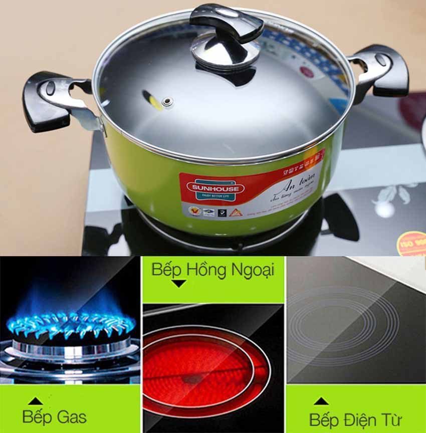 Nồi hợp kim nhôm đáy từ Sunhouse SHG14124 - Hàng chính hãng