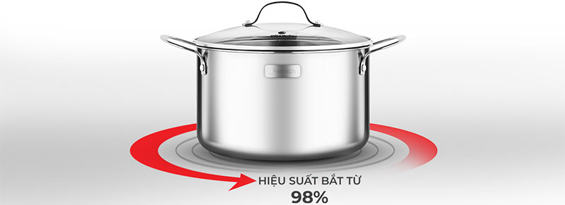 Nồi inox cao cấp 3 lớp đáy liền Elmich Trimax 2353731 - Hàng chính hãng