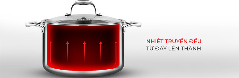 Nồi inox 3 lớp cao cấp đáy liền Elmich Trimax XS EL3749 size 26cm - Hàng chính hãng