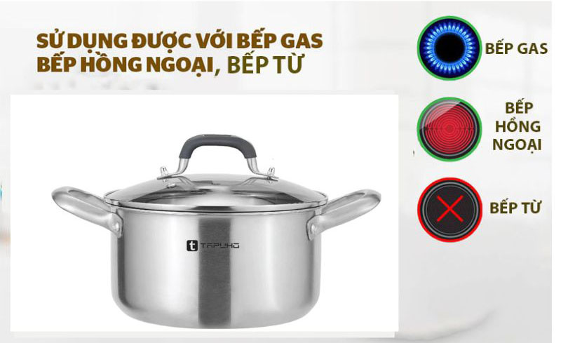 Nồi inox cao cấp 3 lớp liền khối Tapuho TP3739 - Hàng chính hãng