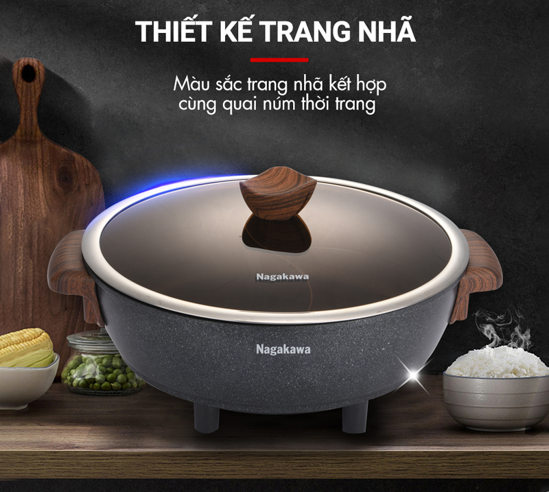 Nồi lẩu điện Nagakawa 6 lít NAG1906 - Hàng chính hãng