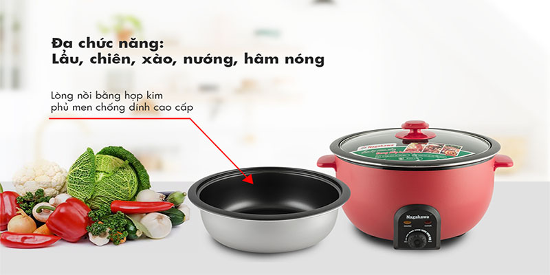  Nồi lẩu điện Nagakawa NAG1902 - Hàng chính hãng