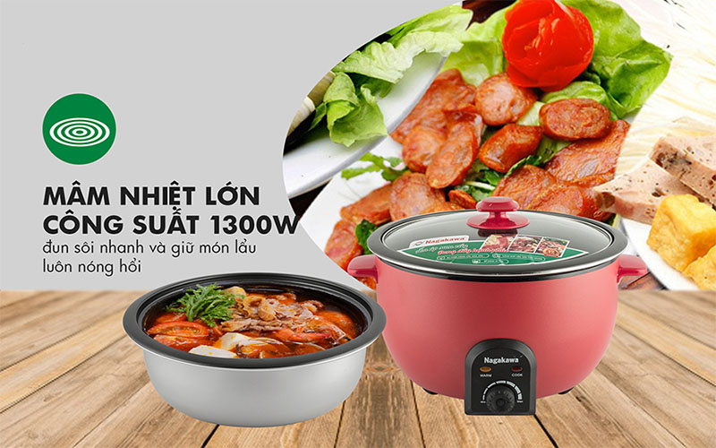  Nồi lẩu điện Nagakawa NAG1902 - Hàng chính hãng