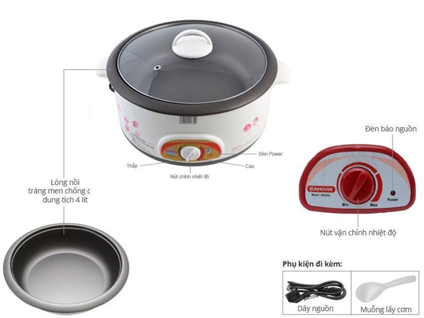 Nồi lẩu điện Sunhouse SH-525L - Hàng chính hãng