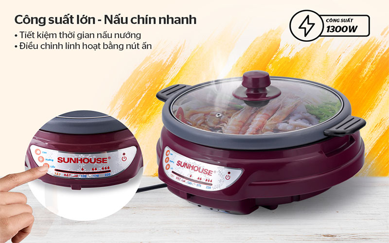 Nồi lẩu điện Sunhouse SH535L - Hàng chính hãng