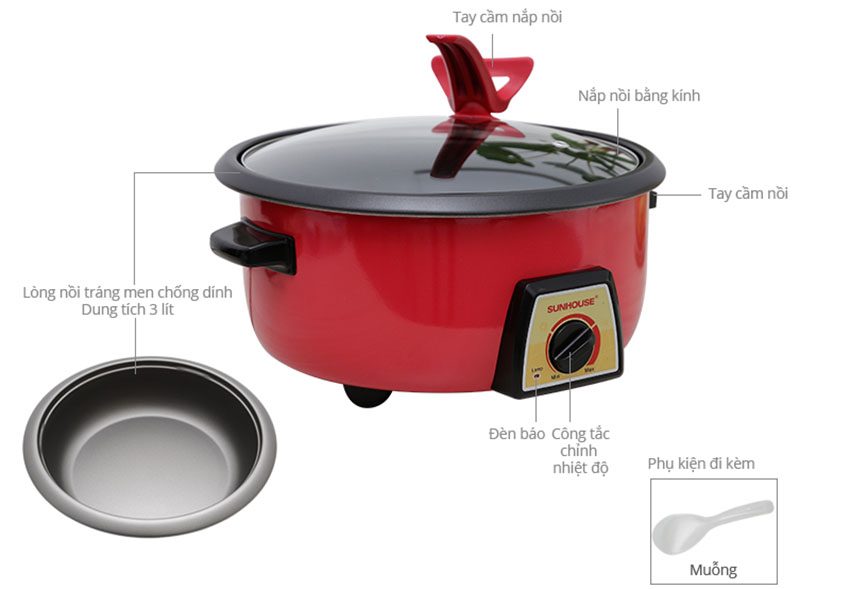 Nồi lẩu điện Sunhouse SHD4520 - Hàng chính hãng