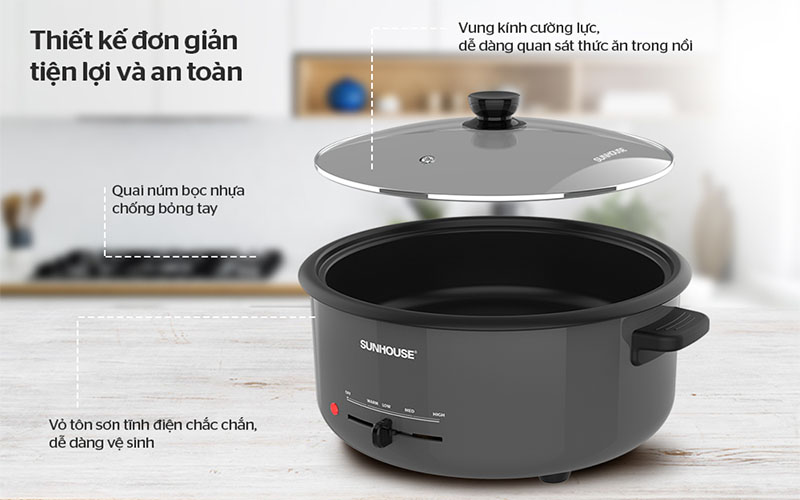 Nồi lẩu điện Sunhouse SHD4523 - Hàng chính hãng