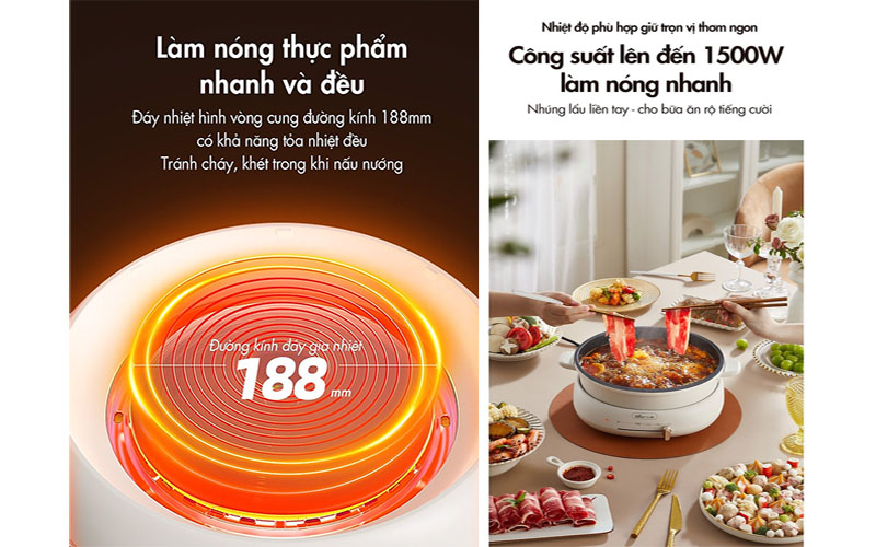 Nồi lẩu điện đa năng Bear DHG-C40T1 - Hàng chính hãng