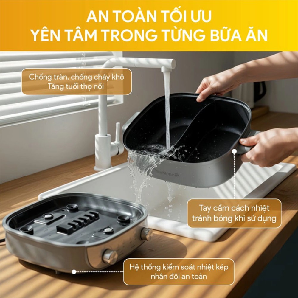 Nồi lẩu điện đa năng BlueStone MPB-7257 - Hàng chính hãng