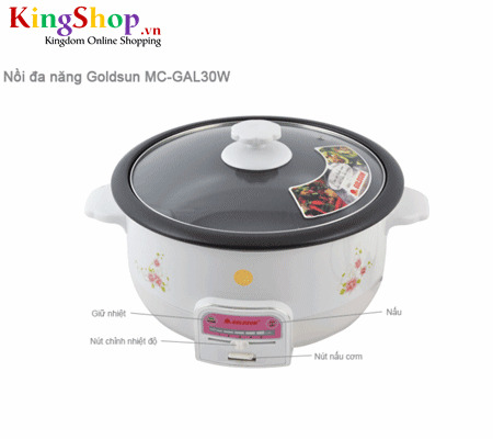  Nồi lẩu điện đa năng Goldsun MC-GAL30 W - Công suất 1300W - Hàng chính hãng